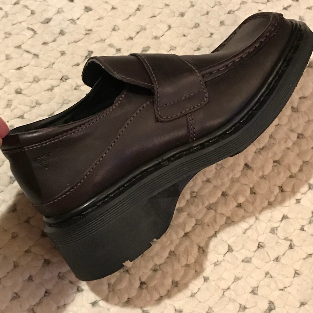 NEW! RARE DR MARTENS Wedges Loafer Shoes 8-8.5 HandMade in ENGLAND DOCS Espresso - Picture 6 of 10